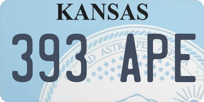 KS license plate 393APE