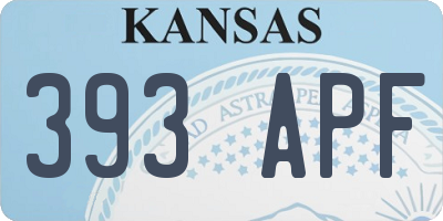 KS license plate 393APF