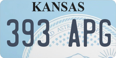 KS license plate 393APG