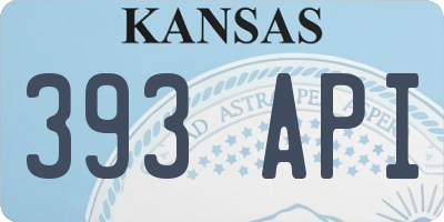 KS license plate 393API