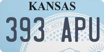 KS license plate 393APU