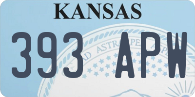KS license plate 393APW