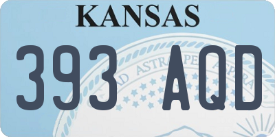 KS license plate 393AQD