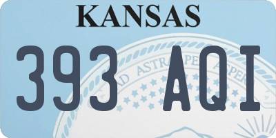 KS license plate 393AQI