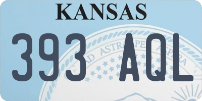 KS license plate 393AQL