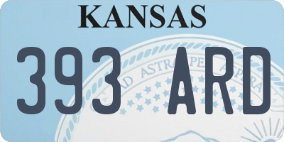 KS license plate 393ARD