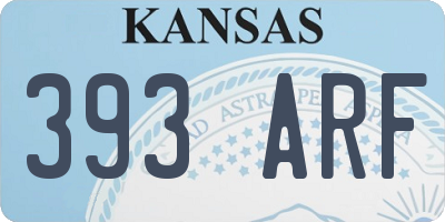 KS license plate 393ARF