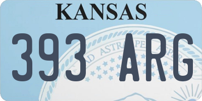 KS license plate 393ARG