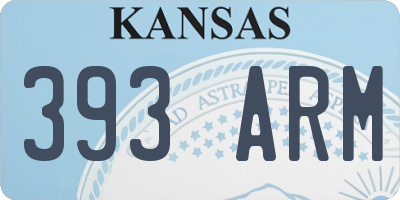 KS license plate 393ARM