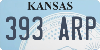 KS license plate 393ARP