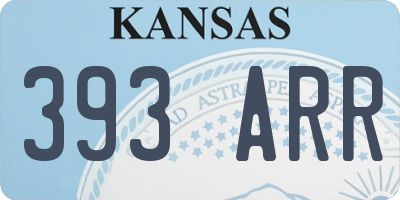 KS license plate 393ARR