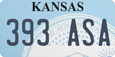 KS license plate 393ASA