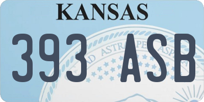 KS license plate 393ASB