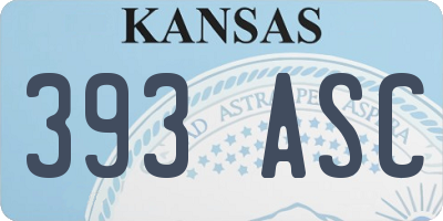 KS license plate 393ASC