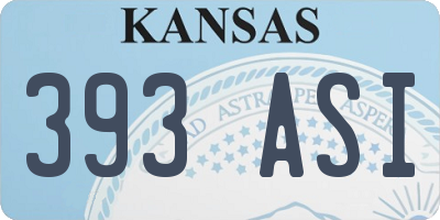 KS license plate 393ASI