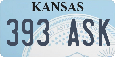 KS license plate 393ASK