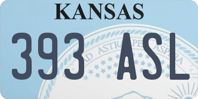KS license plate 393ASL