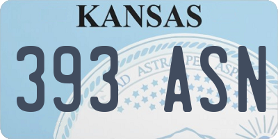 KS license plate 393ASN