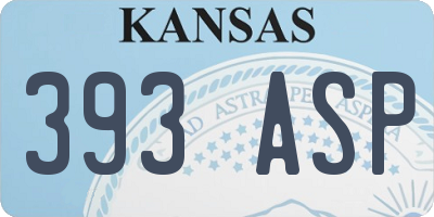 KS license plate 393ASP