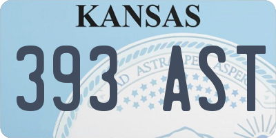 KS license plate 393AST