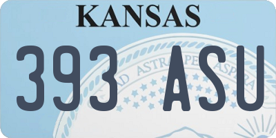 KS license plate 393ASU