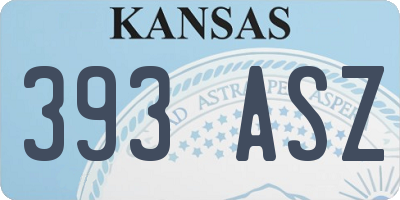 KS license plate 393ASZ