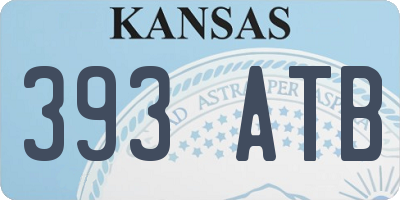 KS license plate 393ATB