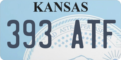 KS license plate 393ATF