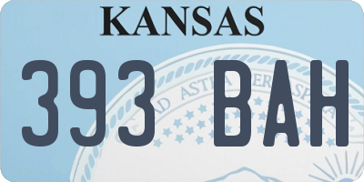 KS license plate 393BAH