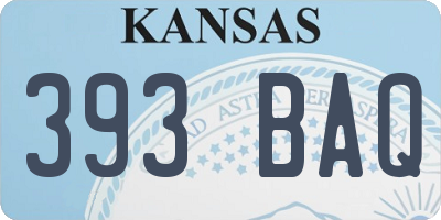 KS license plate 393BAQ