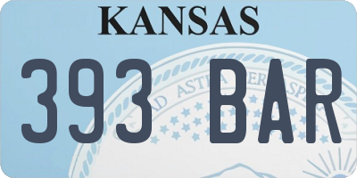 KS license plate 393BAR