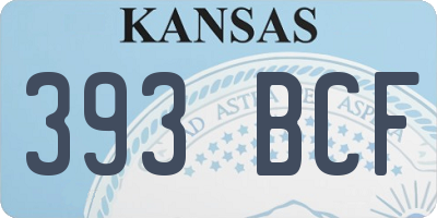KS license plate 393BCF