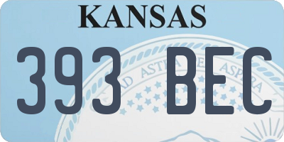 KS license plate 393BEC