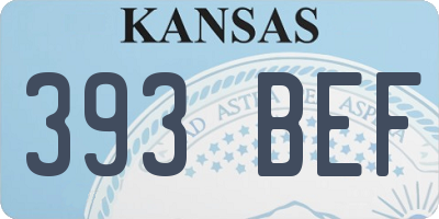KS license plate 393BEF