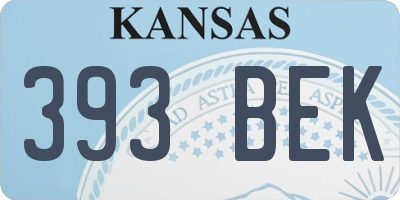 KS license plate 393BEK