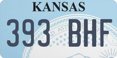 KS license plate 393BHF