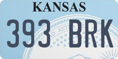 KS license plate 393BRK