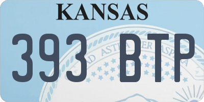 KS license plate 393BTP