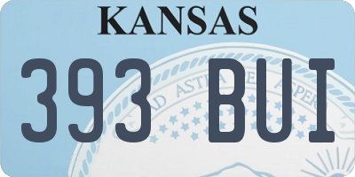 KS license plate 393BUI