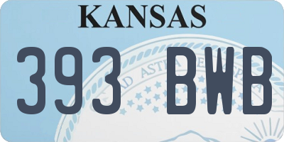 KS license plate 393BWB