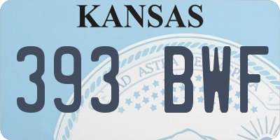 KS license plate 393BWF