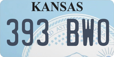 KS license plate 393BWO