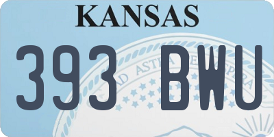 KS license plate 393BWU