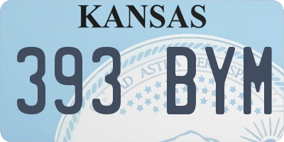 KS license plate 393BYM