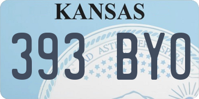 KS license plate 393BYO