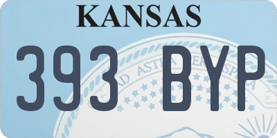 KS license plate 393BYP