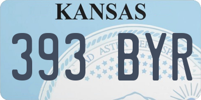 KS license plate 393BYR