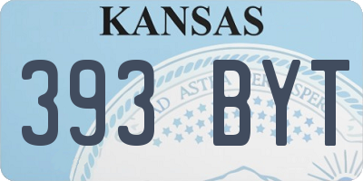 KS license plate 393BYT