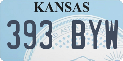 KS license plate 393BYW