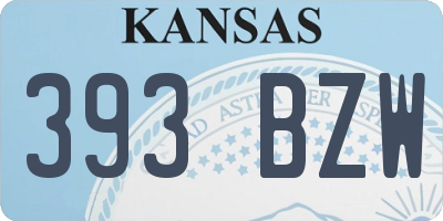 KS license plate 393BZW